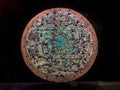 Mosaic Disk with a Mythological and Historical Scene, turquoise.  the British Museum. London. UK. Royalty Free Stock Photo