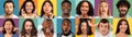 Mosaic Of Diverse Multiethnic People Portraits With Different Face Expressions Royalty Free Stock Photo