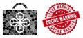 Mosaic Drone Case with Scratched Drone Warning Stamp