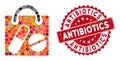 Mosaic Drugs Shopping Bag with Distress Antibiotics Stamp