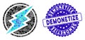 Mosaic Electroneum Icon with Grunge Demonetize Stamp