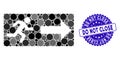 Mosaic Emergency Exit Icon with Grunge Do Not Close Stamp Royalty Free Stock Photo