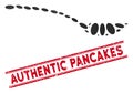 Mosaic Empty Spoon Icon with Scratched Authentic Pancakes Line Stamp