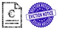 Mosaic Euro Invoice Page Icon with Grunge Eviction Notice Stamp