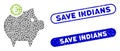 Ellipse Mosaic Euro Piggy Bank with Distress Save Indians Seals