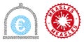 Mosaic Euro Standard Icon with Coronavirus Grunge Measles Stamp