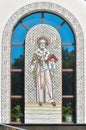 Mosaic icon of St. Nicholas the Wonderworker. General view Royalty Free Stock Photo