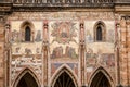 Mosaic on the facade Exterior view of St. Vitus Cathedral in the castle complex in Prague, Czech Republic Royalty Free Stock Photo