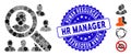 Collage Find Users Icon with Distress Human Resources Hr Manager Seal