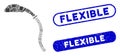 Rectangle Collage Flexible Shower with Distress Flexible Seals
