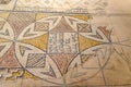 Mosaic floor of the ancient Synagogue at Tzipori National Park Royalty Free Stock Photo