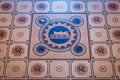 Mosaic floor of Dunedin Railway Station, New Zealand Royalty Free Stock Photo