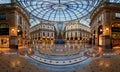 Mosaic Floor and Glass Dome in Galleria Vittorio Emanuele II in Royalty Free Stock Photo