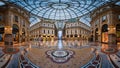 Mosaic Floor and Glass Dome in Galleria Vittorio Emanuele II Royalty Free Stock Photo