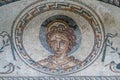 Mosaic floor tiles from a Roman Villa in West Sussex, England. Shows Venus the Roman God looking down Royalty Free Stock Photo