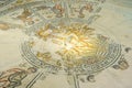 Mosaic floor, zodiac and biblical scenes, ancient Synagogue, Tzipori Royalty Free Stock Photo