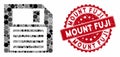 Mosaic Floppy Disk with Grunge Mount Fuji Stamp