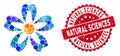 Mosaic Flower with Grunge Natural Sciences Stamp