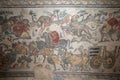 Mosaic fragment at the roman Villa Romana del Casale. Sicily. Italy Royalty Free Stock Photo