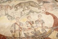 Mosaic fragment Roman Villa Romana del Casale, Sicily Royalty Free Stock Photo