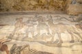 Mosaic fragment Roman Villa Romana del Casale, Sicily Royalty Free Stock Photo