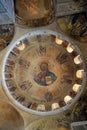 Mosaic and fresco, Monastery of Hosios Loukas Royalty Free Stock Photo