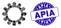 Mosaic Gear Icon with Distress Apia Seal Royalty Free Stock Photo