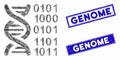 Genome Mosaic and Grunge Rectangle Genome Stamps