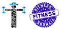 Mosaic Gentleman Fitness Icon with Textured Fitness Seal