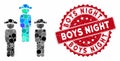 Mosaic Gentleman Group with Grunge Boys Night Stamp