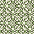 Mosaic geometric green leopard print texture pattern. Trendy kaleidoscope woven design for printed fabric. Rough Royalty Free Stock Photo