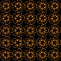 Mosaic geometric seamless pattern 3D. Gold glitter black template. Abstract texture Golden luxury prints. Retro vintage
