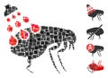 Square Get Rid of Fleas Icon Vector Mosaic