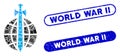 Rectangle Collage Global Guard with Scratched World War Ii Stamps Royalty Free Stock Photo