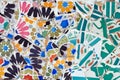 Mosaic in Guell park in Barcelona Royalty Free Stock Photo