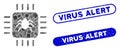 Rectangle Collage Hardware Bug with Textured Virus Alert Seals Royalty Free Stock Photo