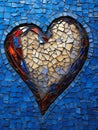 Mosaic Heart from Recycled Brokenhearted Rubble is Romantic