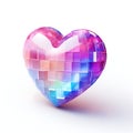 Heart with colorful mosaic neon on white background Royalty Free Stock Photo