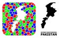 Mosaic Hole and Solid Map of Khyber Pakhtunkhwa Province Royalty Free Stock Photo