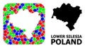 Mosaic Hole and Solid Map of Lower Silesia Province Royalty Free Stock Photo