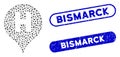 Oval Mosaic Hospital Letter Marker with Grunge Bismarck Stamps
