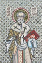 Mosaic icon of St. Nicholas the Wonderworker. Portrait Royalty Free Stock Photo