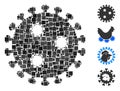 Square Influenza Virus Icon Vector Collage