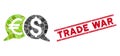 International Payments Mosaic and Grunge Trade War Stamp Seal with Lines