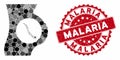 Mosaic Intestinal Parasite with Grunge Malaria Seal