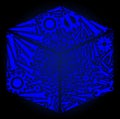 Mosaic Isometric Cube of Industrial Tools in Blue Colors Royalty Free Stock Photo