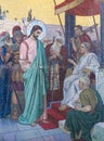 Mosaic of Jesus and Pontius Pilate on Good Friday Royalty Free Stock Photo