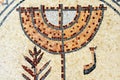 Mosaic of a Jewish menorah