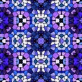 Mosaic kaleidoscope jewel seamless pattern background - cobalt blue, lavender purple, dark violet, mauve colored with