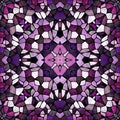 mosaic kaleidoscope jewel seamless pattern texture background - purple colored with black grout